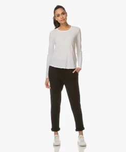 James Perse Longsleeve In Extrafijne Jersey - Wit -JAMES PERSE WINKEL 171219 james perse high gauge longsleeve wit 02