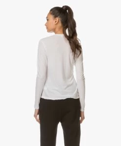 James Perse Longsleeve In Extrafijne Jersey - Wit -JAMES PERSE WINKEL 171219 james perse high gauge longsleeve wit 04