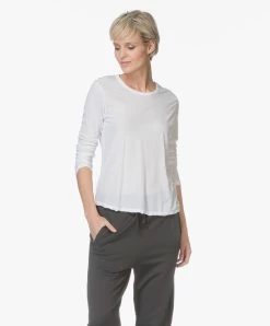 James Perse Longsleeve In Extrafijne Jersey - Wit -JAMES PERSE WINKEL 180405 james perse longsleeve in extrafijne jersey wit 05