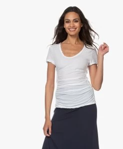 James Perse Mixed Media Side T-Shirt - Wit -JAMES PERSE WINKEL 200416 48667061 54a4 46d4 84d9 5c2268a67467 318