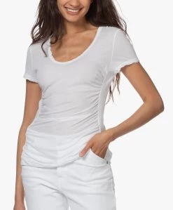 James Perse Mixed Media Side T-Shirt - Wit -JAMES PERSE WINKEL 200416 566b4ca7 2e62 4dbb 8581 cea49938a590 381