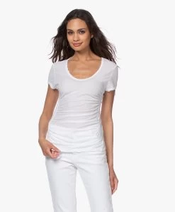 James Perse Mixed Media Side T-Shirt - Wit -JAMES PERSE WINKEL 200416 569839a9 ebad 48d2 8202 d0dabb3b5627 366