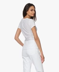 James Perse Mixed Media Side T-Shirt - Wit -JAMES PERSE WINKEL 200416 ea705592 a9aa 4c0e adc4 8db18e1d000c 376