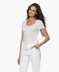 James Perse Mixed Media Side T-Shirt - Wit -JAMES PERSE WINKEL 200416 f0a11747 6088 4016 a034 c26203b83db2 360