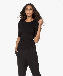 Filippa K Cotton Stretch Elbow Sleeve T-Shirt - Zwart -JAMES PERSE WINKEL 201110 319a1750 c4e7 4466 903f 0974044592fa