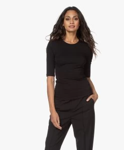 Filippa K Cotton Stretch Elbow Sleeve T-Shirt - Zwart -JAMES PERSE WINKEL 201110 3553d873 b585 49e8 b5da 5eab753f9f58