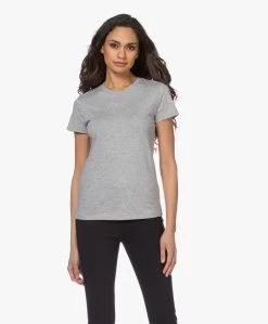 Vince Essential Crew Pima Katoenen T-Shirt - Grijs Mêlee