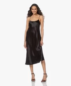 Vince Crush Satijnen Slip Dress - Zwart