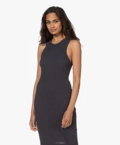 James Perse Scoop Back Rib Jersey Jurk - Blauwzwart -JAMES PERSE WINKEL 210720 5f0cf33e 5275 48ea b34f 76b60a3d7cc5