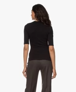 Filippa K Cotton Stretch Elbow Sleeve T-Shirt - Zwart -JAMES PERSE WINKEL 210810 7111a73e d495 407b 9d5d 3d7444f4306d