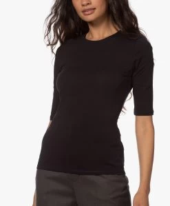 Filippa K Cotton Stretch Elbow Sleeve T-Shirt - Zwart -JAMES PERSE WINKEL 210810 e3977d0c 923b 49f3 8dbc dfc0a356e515