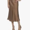Resort Finest Frivo Satijnen Midi Rok - Camel