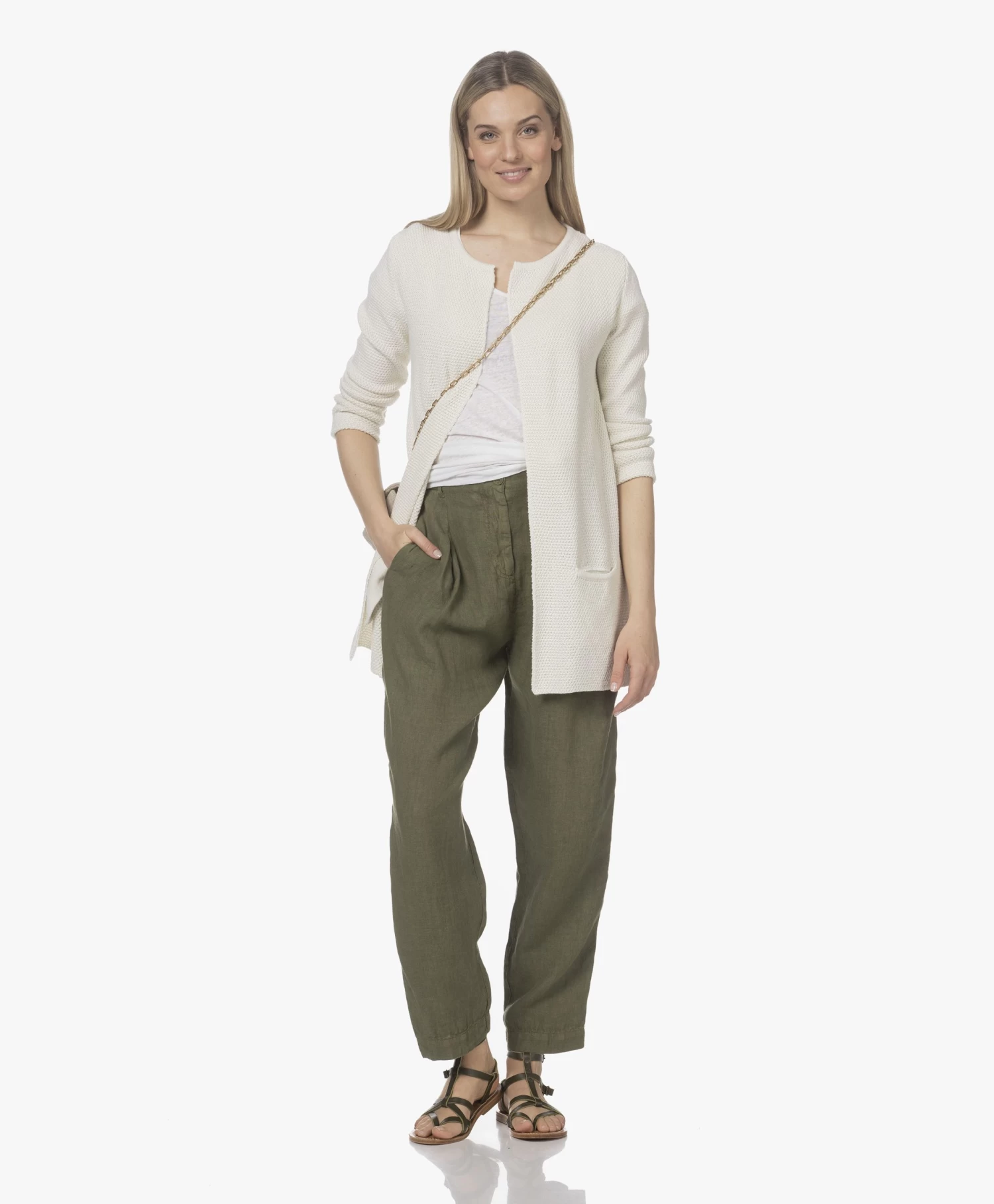 Neeve The Linen Scoopneck T-Shirt - Crispy White 8 Neeve The Linen Scoopneck T-Shirt - Crispy White - Afbeelding 6