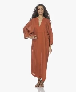 Su Paris Tao Viscose-Zijde Kaftan - Brick -JAMES PERSE WINKEL 220408 b66a550a e2b1 43e2 8666 6cf52f224f1a