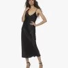 Resort Finest Satijnen Midi Slip Dress - Zwart