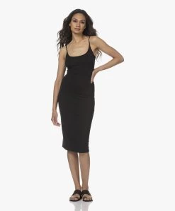 Enza Costa Twist Back Viscose Jersey Jurk - Zwart