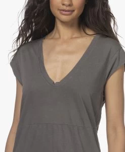 James Perse Supima Mix Jersey V-Hals Midi Jurk - Jungle -JAMES PERSE WINKEL 220525 d73bf1b1 3deb 4b19 ae1b 42569d2f3227