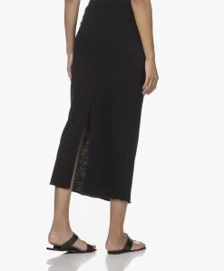 James Perse Fleece Jersey Midi Rok - Zwart -JAMES PERSE WINKEL 220609 759a0739 42cf 4530 a73e 571c4eff287b