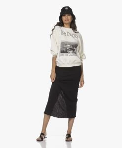 James Perse Fleece Jersey Midi Rok - Zwart -JAMES PERSE WINKEL 220609 cc5eab47 3737 4b45 b030 6869cd55dbe6