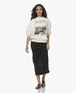 James Perse Fleece Jersey Midi Rok - Zwart -JAMES PERSE WINKEL 220609 f2761f17 7e6b 4be7 9e6a 322d709418da