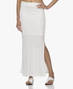 Japantky Ryoko Modal Rib Jersey Maxi Rok - Panna