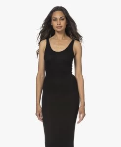 Enza Costa Ribgebreide Zijdemix Midi Jurk - Zwart -JAMES PERSE WINKEL 220707 612a5fe7 7aac 4221 abdf 20e72c7e311f