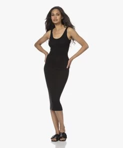 Enza Costa Ribgebreide Zijdemix Midi Jurk - Zwart -JAMES PERSE WINKEL 220707 af630492 aa92 4a3d b942 a4c606a8cf7e