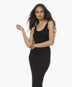 Enza Costa Ribgebreide Zijdemix Midi Jurk - Zwart -JAMES PERSE WINKEL 220707 b4d5f3d1 cc5b 4c07 a056 fd1253c12bf9