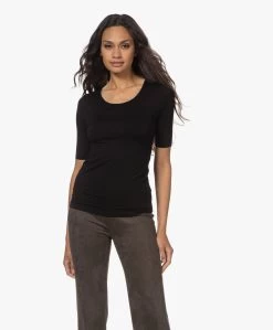 Majestic Filatures Superwashed T-Shirt Met Halflange Mouwen - Zwart -JAMES PERSE WINKEL 220802 0e4e929d 8421 4182 8c5a 963e7d0283bb