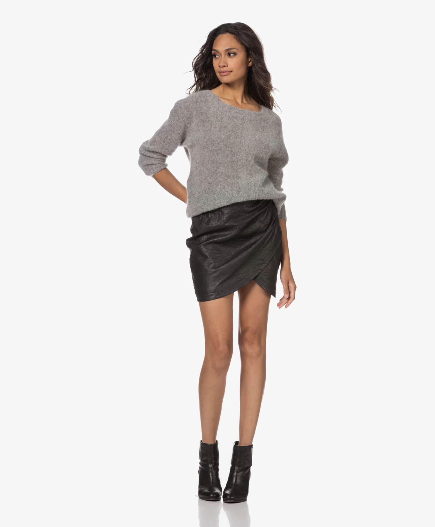 Zadig & Voltaire Julipe Crinkle Leren Minirok - Zwart 7 Zadig & Voltaire Julipe Crinkle Leren Minirok - Zwart - Afbeelding 5