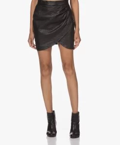 Zadig & Voltaire Julipe Crinkle Leren Minirok - Zwart