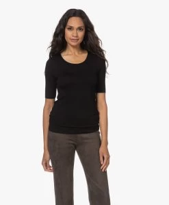 Majestic Filatures Superwashed T-Shirt Met Halflange Mouwen - Zwart -JAMES PERSE WINKEL 220802 fe2600ca 6ee4 494e 92cf a6ee07404ef9