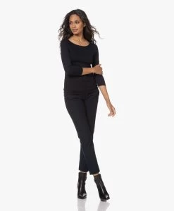 Majestic Filatures Adele T-Shirt Met Driekwart Mouwen - Marine -JAMES PERSE WINKEL 220804 7c21d6e9 a169 4b3e a83d 83562d991e55