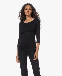 Majestic Filatures Adele T-Shirt Met Driekwart Mouwen - Marine -JAMES PERSE WINKEL 220804 e0e88b0e a809 4f80 a1e8 0d44a4638631