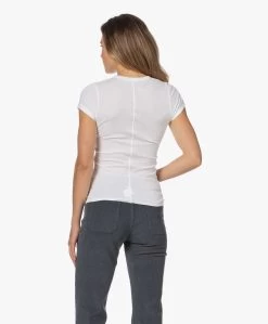 Enza Costa Pima Katoenen U-Hals T-Shirt Met Kapmouwen - Wit -JAMES PERSE WINKEL 220818 32bf3446 28e1 4ef2 a880 73660e6c00a7