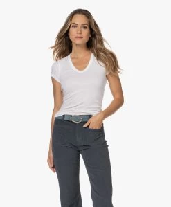 Enza Costa Pima Katoenen U-Hals T-Shirt Met Kapmouwen - Wit -JAMES PERSE WINKEL 220818 3e1f7002 9037 49d7 9a1b dbb9494c4459