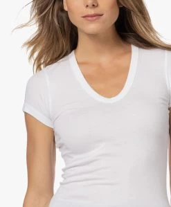 Enza Costa Pima Katoenen U-Hals T-Shirt Met Kapmouwen - Wit -JAMES PERSE WINKEL 220818 4a96867e b8b1 46f5 80df c127fd7bbb82