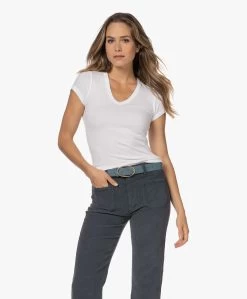 Enza Costa Pima Katoenen U-Hals T-Shirt Met Kapmouwen - Wit -JAMES PERSE WINKEL 220818 c7917c1a 0cca 4369 9b17 505d36beb348