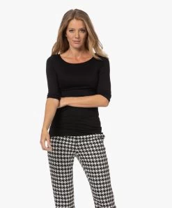 Majestic Filatures Adele T-Shirt Met Driekwart Mouwen - Zwart -JAMES PERSE WINKEL 220906 7f48dc35 38d7 4611 aab6 a21e2acd563c