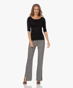 Majestic Filatures Adele T-Shirt Met Driekwart Mouwen - Zwart -JAMES PERSE WINKEL 220906 bc467f1a 6a43 44ae ab1e ec5810a289d5