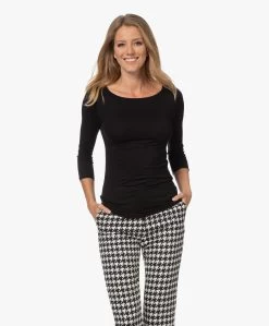 Majestic Filatures Adele T-Shirt Met Driekwart Mouwen - Zwart -JAMES PERSE WINKEL 220906 cfb3c4a1 c0b8 40a3 85a9 aec290d7cac0