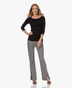 Majestic Filatures Adele T-Shirt Met Driekwart Mouwen - Zwart -JAMES PERSE WINKEL 220906 d9a3569b 7f7d 4d22 93e4 b795439284f3