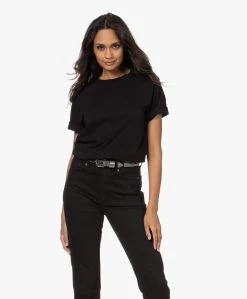 Iro Flory Katoen-Modal Korte Mouwen T-Shirt - Zwart -JAMES PERSE WINKEL 220919 bbc5ac77 15bf 46c6 b32b 8e925718e310