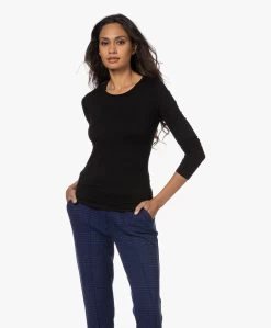 Majestic Filatures Ally Longsleeve Met Ronde Hals - Zwart -JAMES PERSE WINKEL 220920 b894e0f8 e5ed 4311 88c2 bd50866d4a03