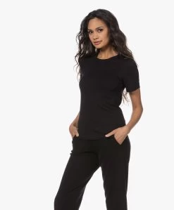 Resort Finest Katoen-Cashmere R-Hals T-Shirt - Zwart -JAMES PERSE WINKEL 221206 feb8375a 5ad9 49e6 8408 8d15373ef27c