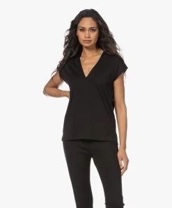 Frame Le Mid Rise V-Hals T-Shirt - Zwart -JAMES PERSE WINKEL 221207 2790faff c170 4b9e 8eb4 605fef235bd3