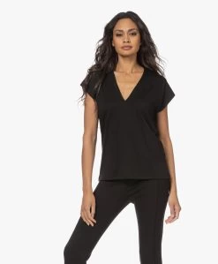 Frame Le Mid Rise V-Hals T-Shirt - Zwart -JAMES PERSE WINKEL 221207 8b9c1ab9 ab1d 452d a469 8dad3c9fa416