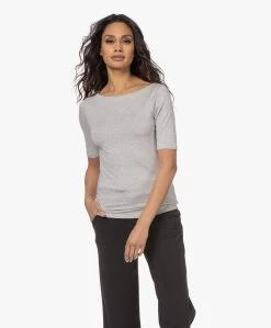 Majestic Filatures Soft Touch Boothals T-Shirt - Lichtgrijs Mêlee