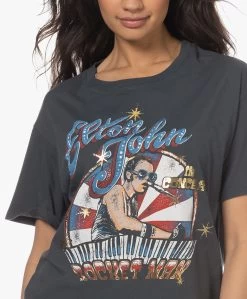 Daydreamer Elton John Rocket Man Boyfriend T-Shirt - Vintage Black -JAMES PERSE WINKEL 230118 494f72f9 a1c5 450f bcc6 40225517433d