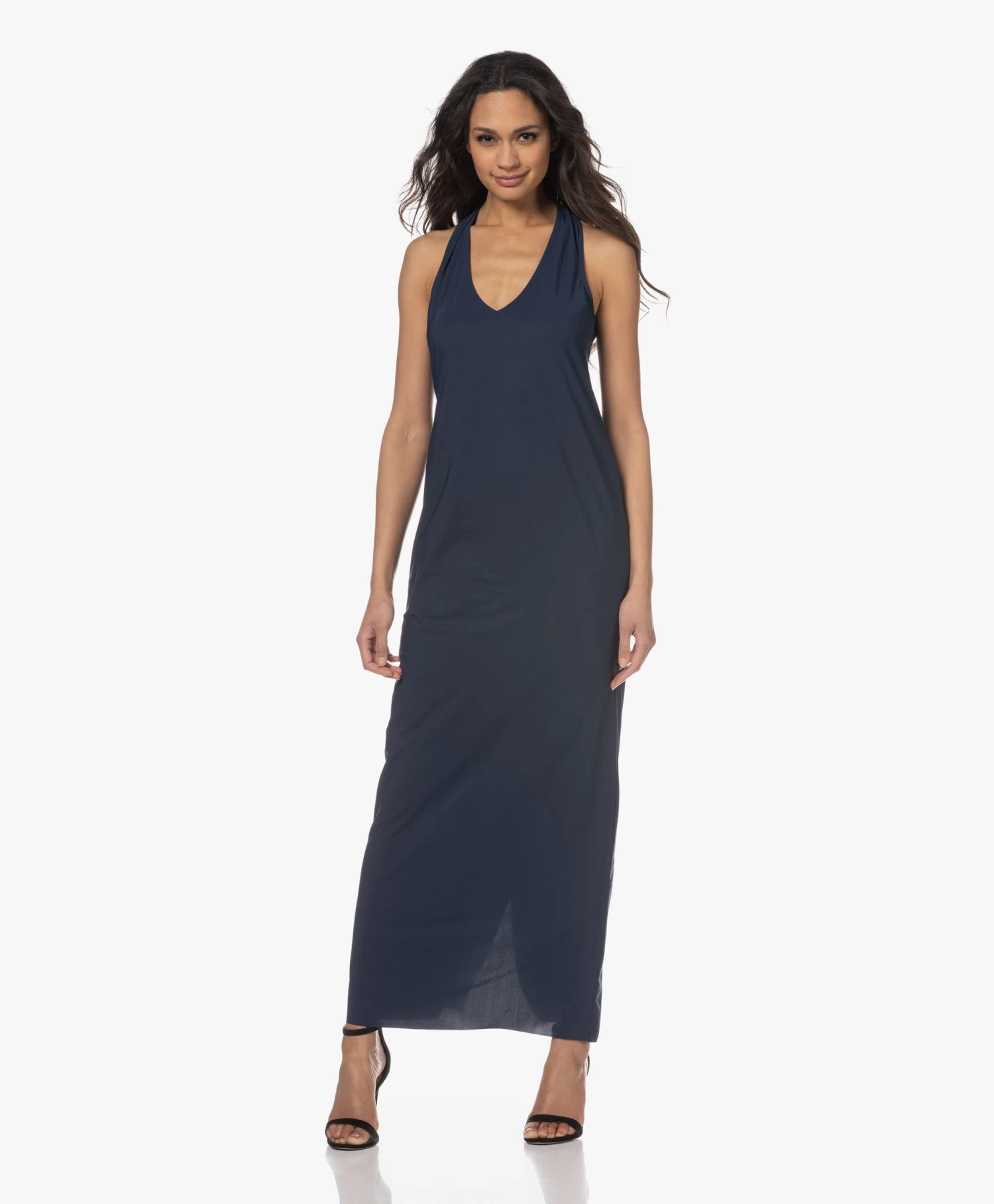 Japantky Ryos Mouwloze Travel Jersey Jurk - Navy 12 Japantky Ryos Mouwloze Travel Jersey Jurk - Navy - Afbeelding 10